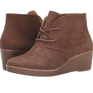 Lucky Brand Junes wedge lace up heels nutmeg leather chukka boot women’s size 11